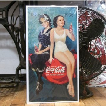  コカ・コーラ ブリキ看板　ティンサイン　コークサイン看板　アメリカン雑貨画像