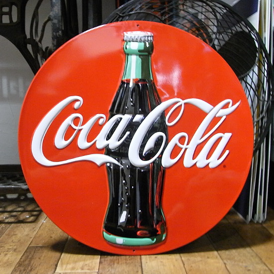  コカ・コーラ エンボス看板　ティンサイン　コークサイン看板　アメリカン雑貨画像