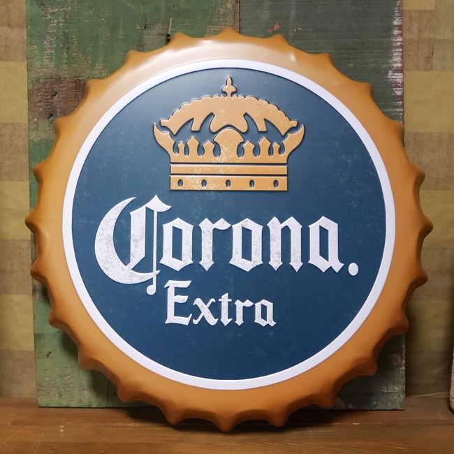 コロナビール 王冠型 ブリキ看板 インテリア メタルサインプレート Corona アメリカン雑貨