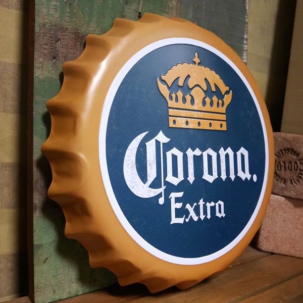 コロナビール 王冠型 ブリキ看板 インテリア メタルサインプレート Corona アメリカン雑貨画像