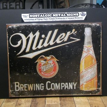 ミラービール看板 ティンサイン アンティーク　アメリカン雑貨画像