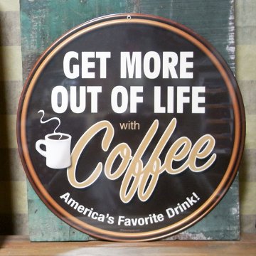 珈琲スティールプレート COFFEE ブリキ看板　ティンサイン　アメリカン雑貨画像