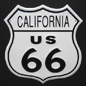  ルート66プレート カリフォルニアブリキ看板　ティンサイン　アメリカン雑貨画像
