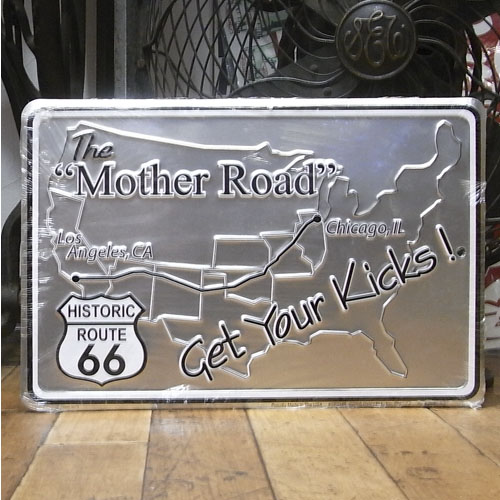  ルート66プレート サイン看板　ティンサイン　アメリカン雑貨の画像