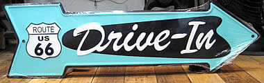  ルート66プレート アロー型看板　ティンサイン　アメリカン雑貨の画像