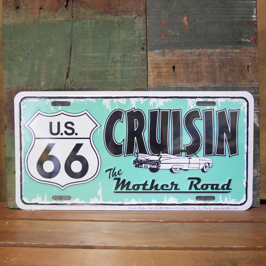  ルート66ライセンスプレートマザーロード　ナンバープレートサイズ　ティンサイン　アメリカン雑貨の画像