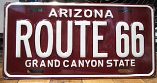  ルート66ライセンスプレート　アリゾナ　ナンバープレートサイズ　ティンサイン　アメリカン雑貨の画像