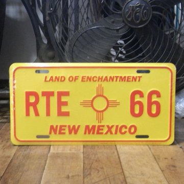  ルート66ライセンスプレート　ニューメキシコ　ナンバープレートサイズ　ティンサイン　アメリカン雑貨画像