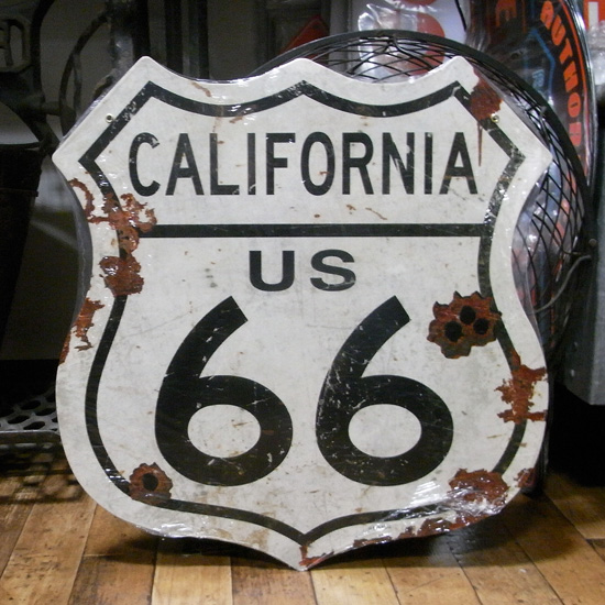  ルート66スティール看板 カリフォルニア　ティンサイン　アメリカン雑貨画像