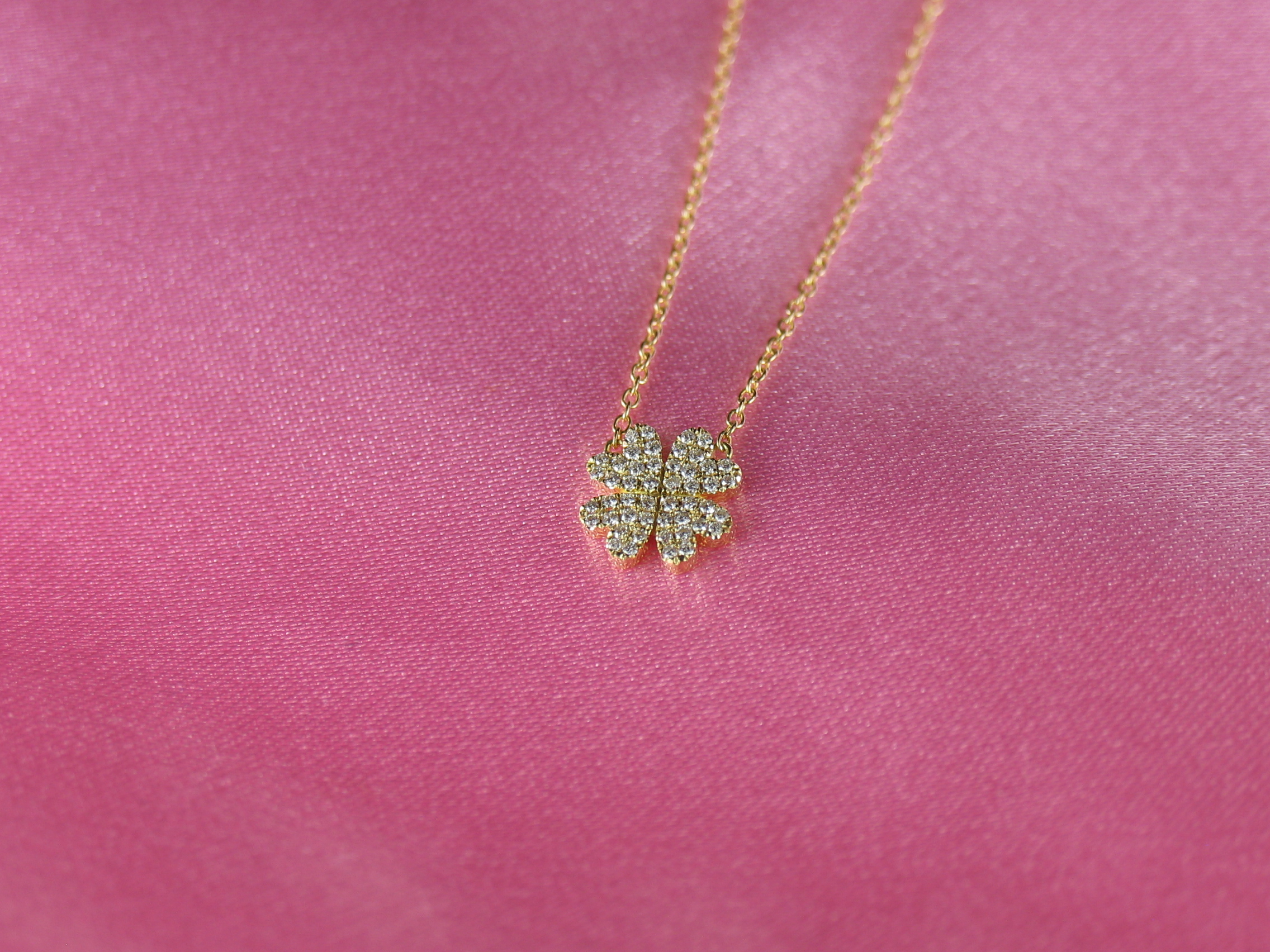 fourheartclover necklace k18yg/diamond(フォーハートクローバー ネックレス k18イエローゴールド/ダイア)の画像