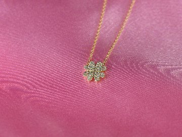 fourheartclover necklace k18yg/diamond(フォーハートクローバー ネックレス k18イエローゴールド/ダイア)の画像