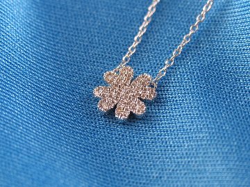 fourheartclover necklace k18wg/diamond(フォーハートクローバー ネックレス k18ホワイトゴールド/ダイア)の画像