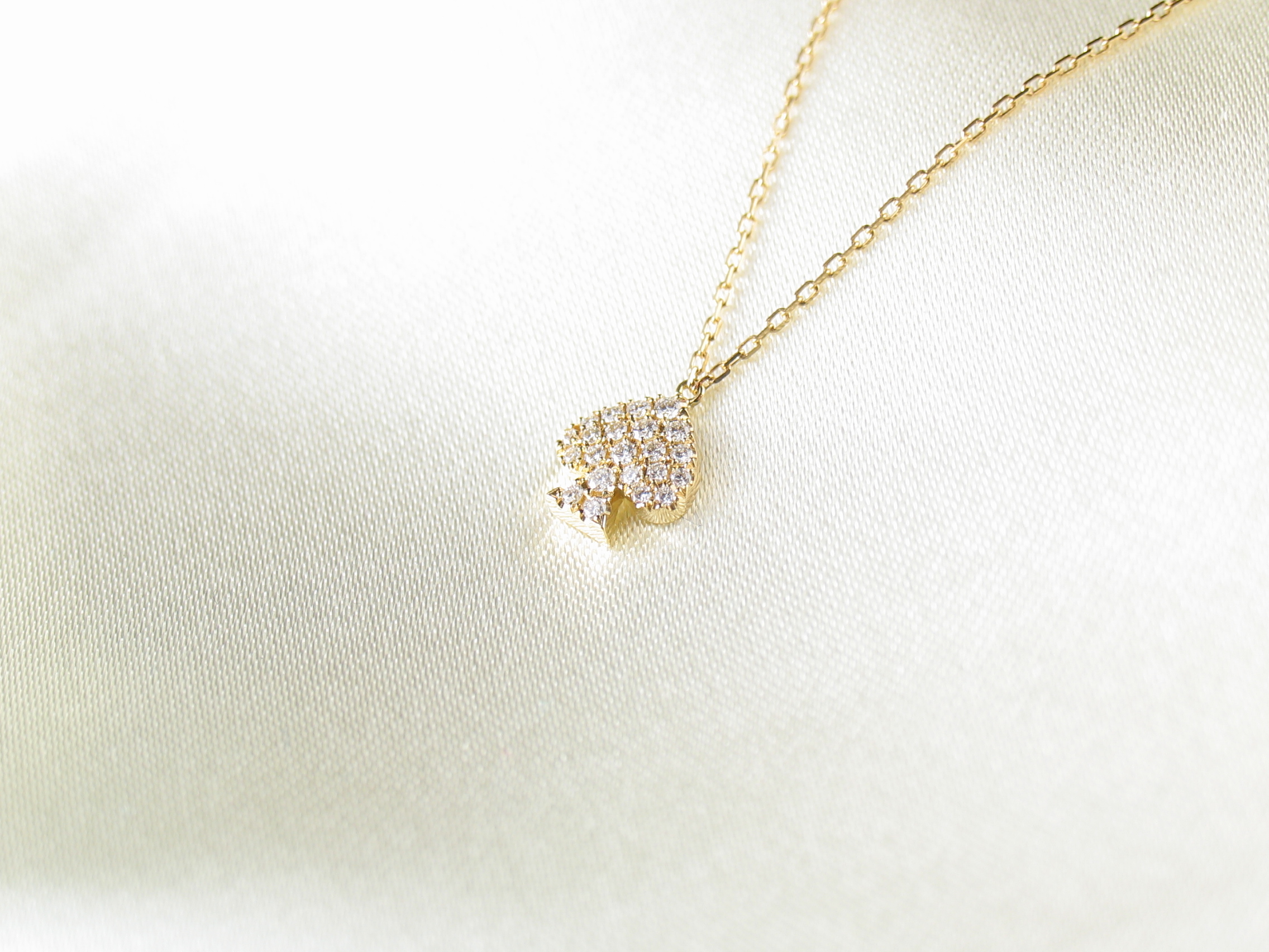 spadepave necklace k18yg/diamond(スペードパヴェ ネックレス k18イエローゴールド/ダイア)の画像