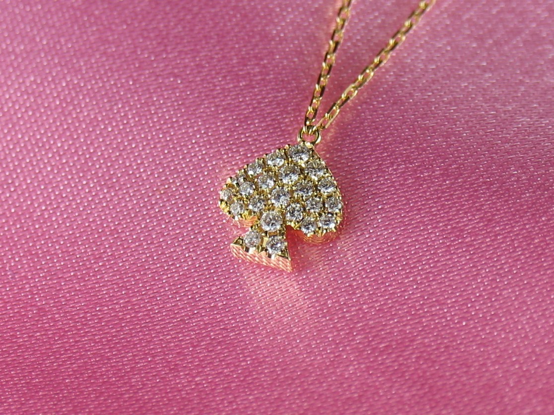 spadepave necklace k18yg/diamond(スペードパヴェ ネックレス k18イエローゴールド/ダイア)の画像