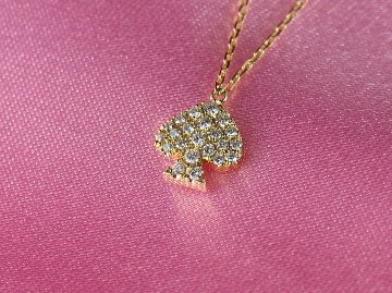 spadepave necklace k18yg/diamond(スペードパヴェ ネックレス k18イエローゴールド/ダイア)の画像