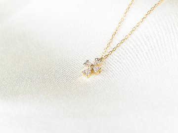 clover cross necklace k18yg/diamond(クローバークロス ネックレス k18イエローゴールド/ダイア)の画像