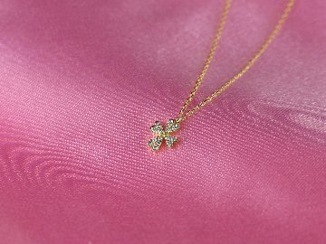 clover cross necklace k18yg/diamond(クローバークロス ネックレス k18イエローゴールド/ダイア)の画像