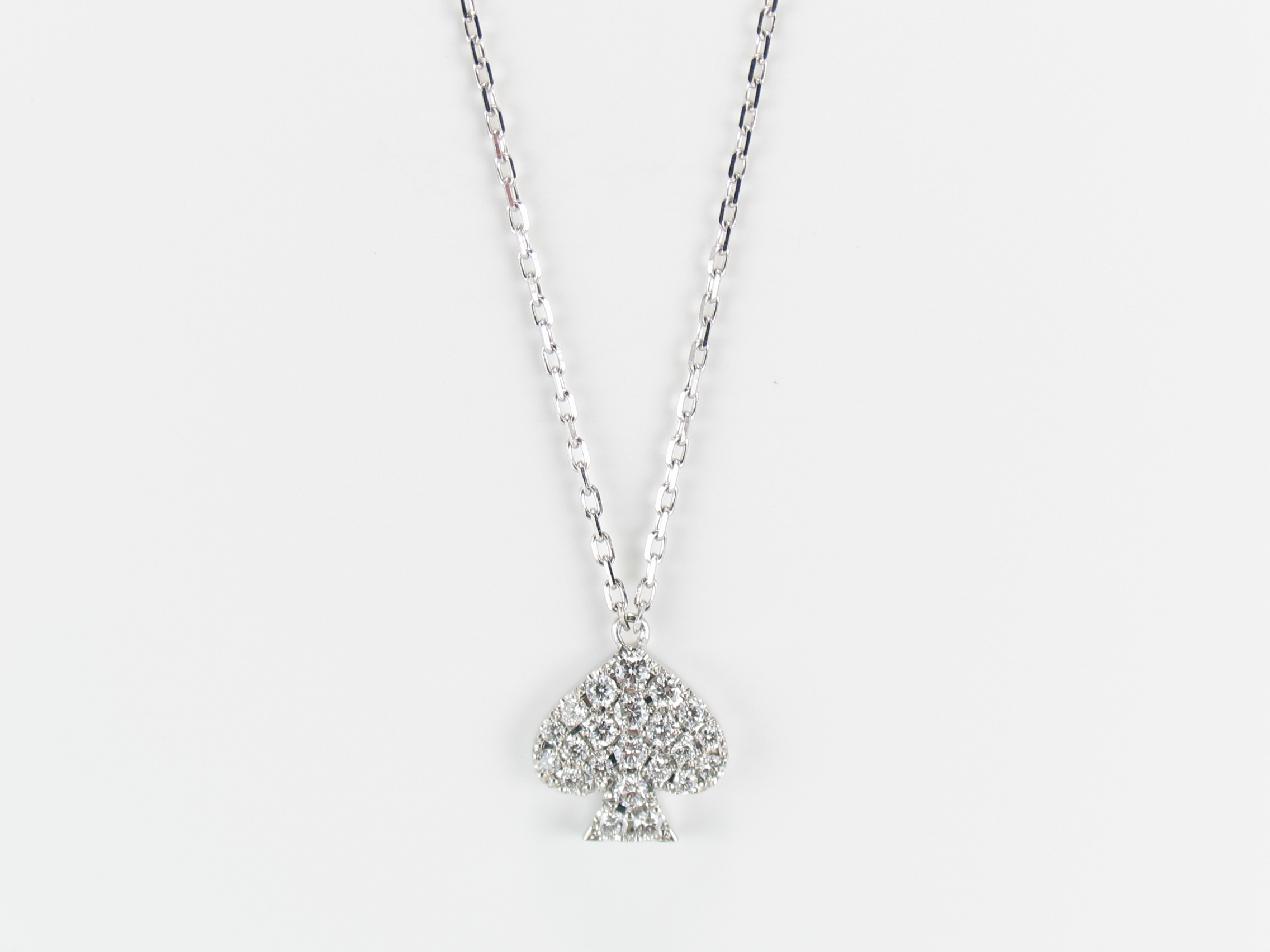 spadepave necklace k18wg/diamond(スペードパヴェ ネックレス k18ホワイトゴールド/ダイア)の画像