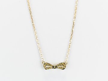 petitribbon necklace k18yg/diamond(ペティリボン ネックレス k18イエローゴールド/ダイア)の画像