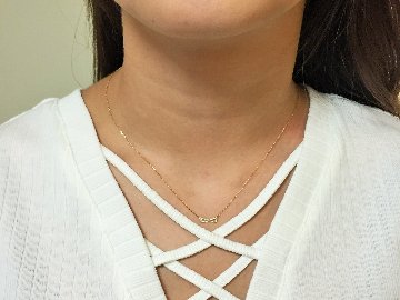 petitribbon necklace k18yg/diamond(ペティリボン ネックレス k18イエローゴールド/ダイア)の画像