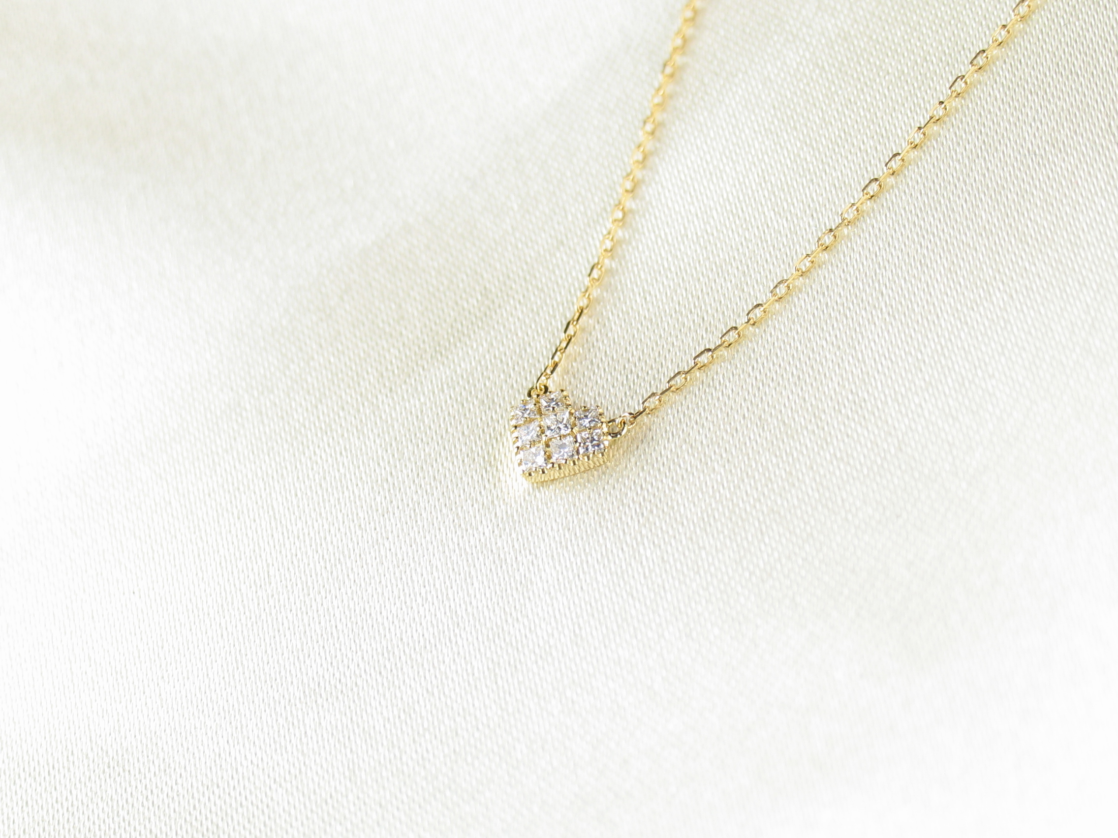 princesspaveheart necklace k18yg/diamond(プリンセスパヴェハート ネックレス k18イエローゴールド/ダイア)の画像