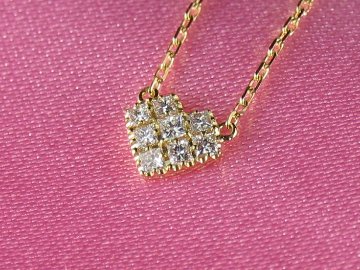 princesspaveheart necklace k18yg/diamond(プリンセスパヴェハート ネックレス k18イエローゴールド/ダイア)の画像