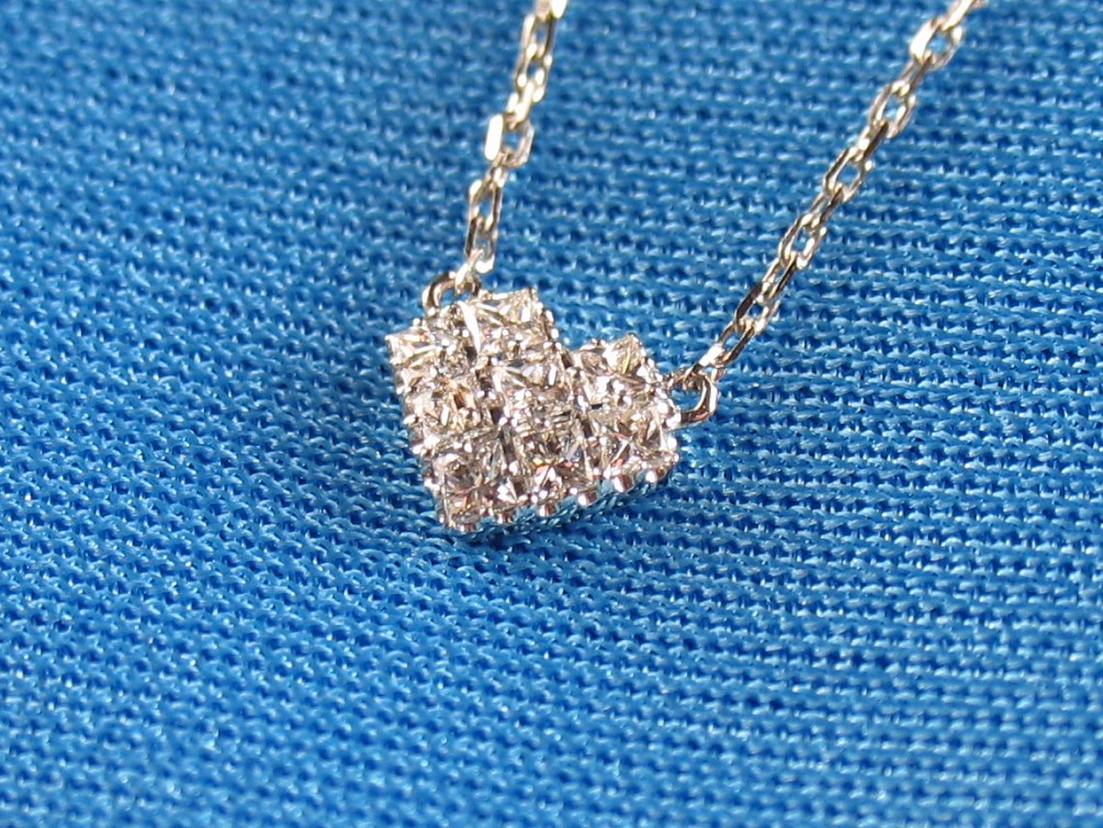 princesspaveheart necklace pt/diamond(プリンセスパヴェハート ネックレス プラチナ/ダイア)の画像