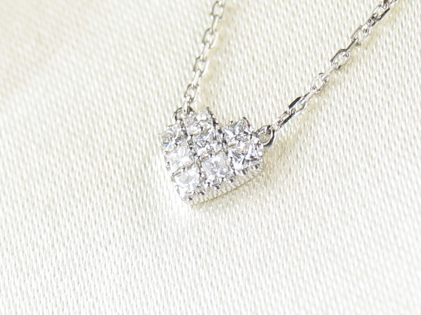 princesspaveheart necklace pt/diamond(プリンセスパヴェハート ネックレス プラチナ/ダイア)の画像