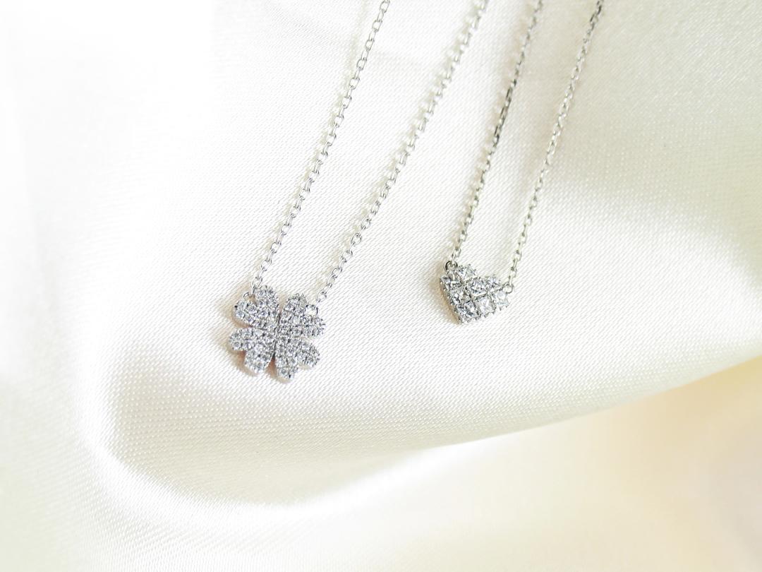 princesspaveheart necklace pt/diamond(プリンセスパヴェハート ネックレス プラチナ/ダイア)の画像