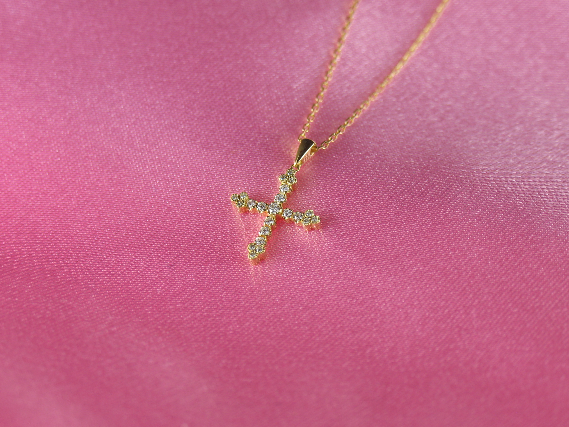 sexyround D cross necklace k18yg/diamond(セクシーラウンド D クロス ネックレス k18イエローゴールド/ダイア)の画像