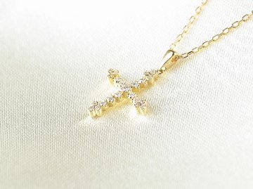 sexyround D cross necklace k18yg/diamond(セクシーラウンド D クロス ネックレス k18イエローゴールド/ダイア)の画像