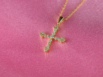 sexyround D cross necklace k18yg/diamond(セクシーラウンド D クロス ネックレス k18イエローゴールド/ダイア)の画像