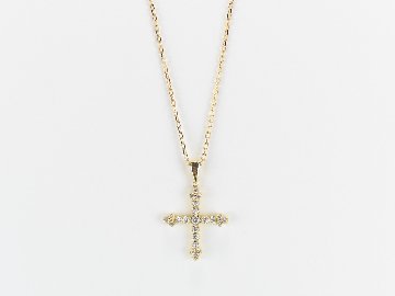 sexyround D cross necklace k18yg/diamond(セクシーラウンド D クロス ネックレス k18イエローゴールド/ダイア)の画像