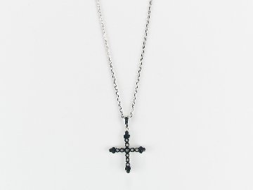 sexyround D cross necklace k18wg/diamond(セクシーラウンド D クロス ネックレス k18ホワイトゴールド/ダイア)の画像