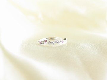 flowerpicked pinkyring pt/diamond&pinksapphire(フラワーピックド ピンキーリング プラチナ/ダイア&ピンクサファイア)の画像