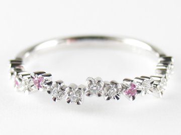 flowerpicked pinkyring pt/diamond&pinksapphire(フラワーピックド ピンキーリング プラチナ/ダイア&ピンクサファイア)の画像