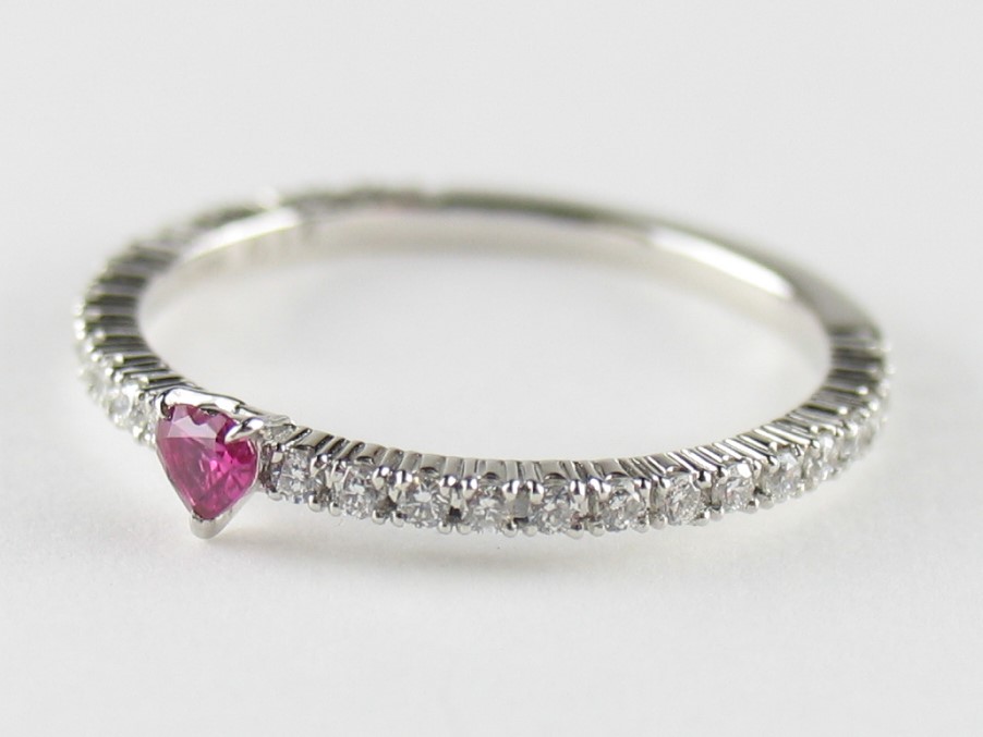 heartrubyvinesetting pinkyring pt/diamond&ruby(ハートルビーバインセッティング ピンキーリング プラチナ/ダイア&ルビー)の画像