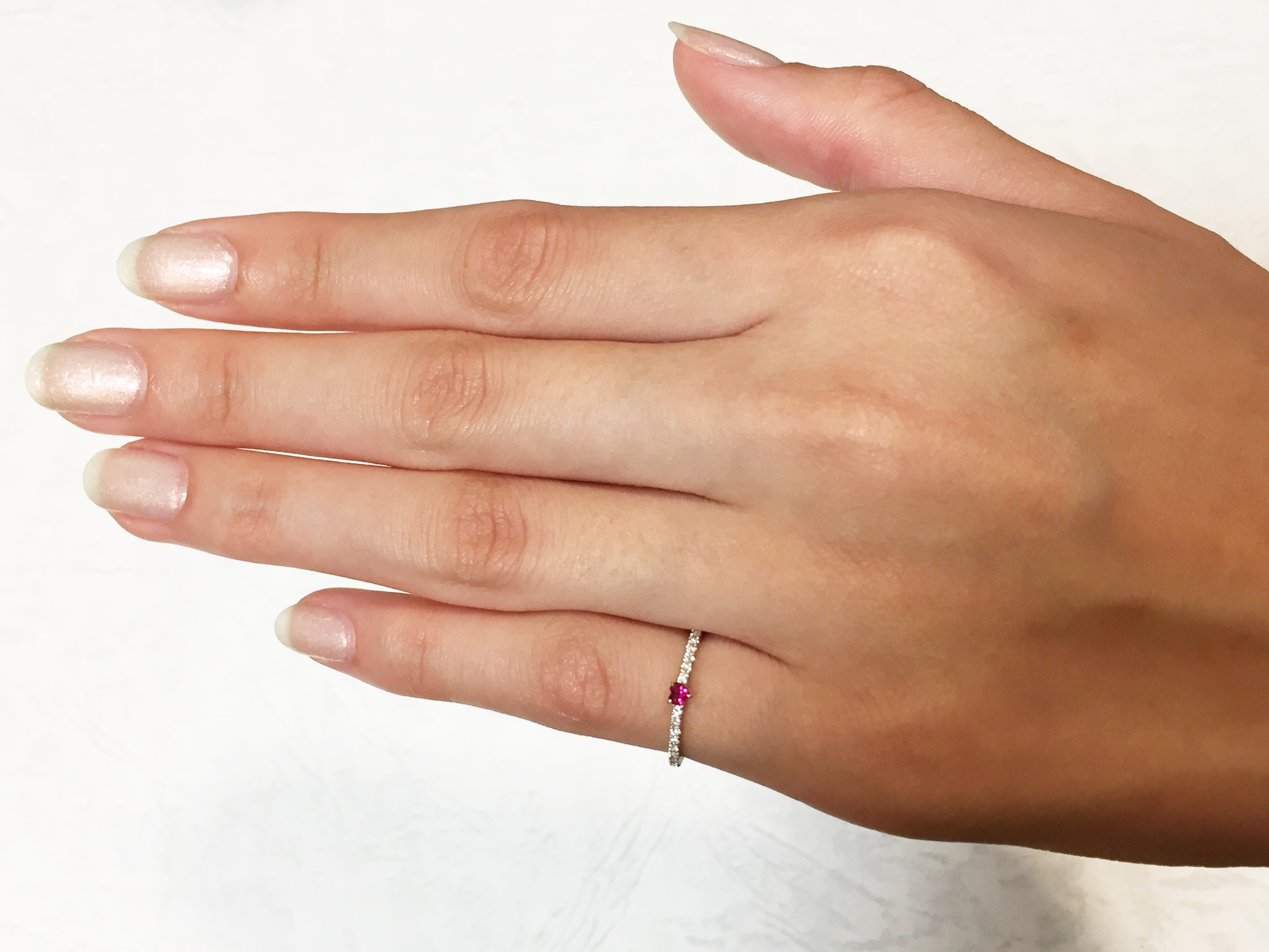 heartrubyvinesetting pinkyring pt/diamond&ruby(ハートルビーバインセッティング ピンキーリング プラチナ/ダイア&ルビー)の画像