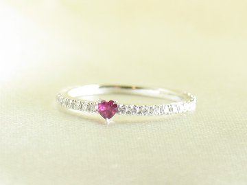 heartrubyvinesetting pinkyring pt/diamond&ruby(ハートルビーバインセッティング ピンキーリング プラチナ/ダイア&ルビー)の画像