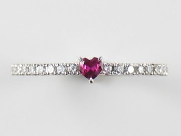 heartrubyvinesetting pinkyring pt/diamond&ruby(ハートルビーバインセッティング ピンキーリング プラチナ/ダイア&ルビー)の画像