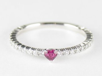 heartrubyvinesetting pinkyring pt/diamond&ruby(ハートルビーバインセッティング ピンキーリング プラチナ/ダイア&ルビー)の画像