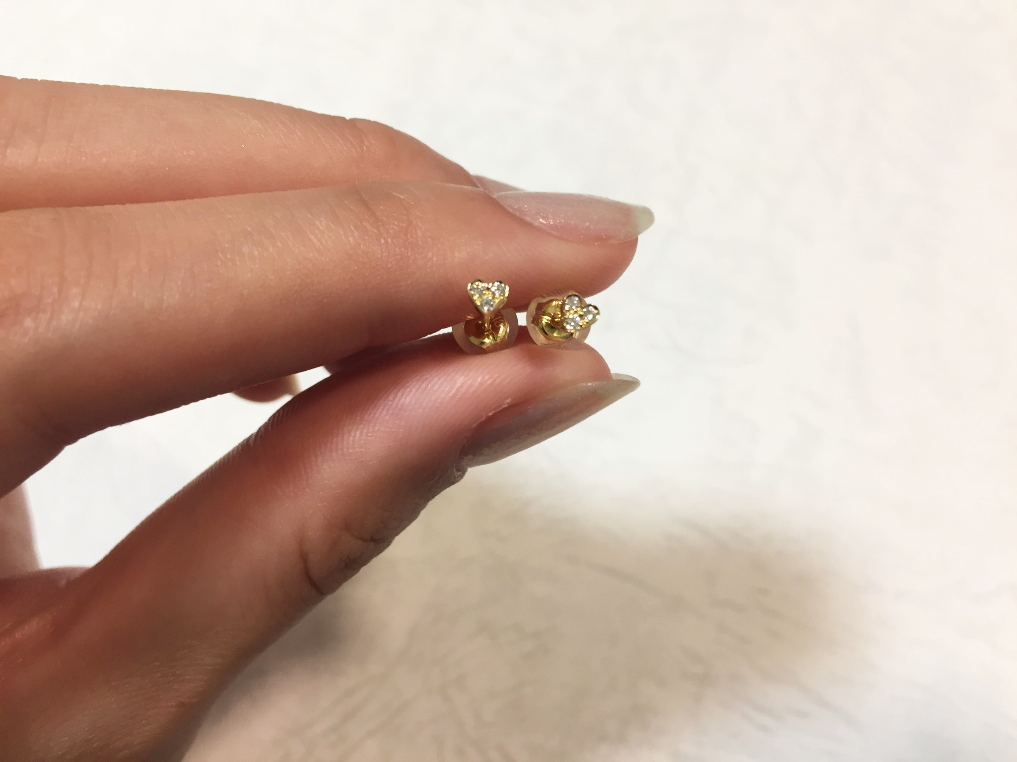 toranpu D heart pierce k18yg/diamond(トランプ D ハート ピアス k18イエローゴールド/ダイア)の画像