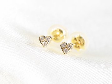 toranpu D heart pierce k18yg/diamond(トランプ D ハート ピアス k18イエローゴールド/ダイア)の画像