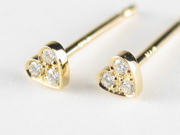 toranpu D heart pierce k18yg/diamond(トランプ D ハート ピアス k18イエローゴールド/ダイア)の画像