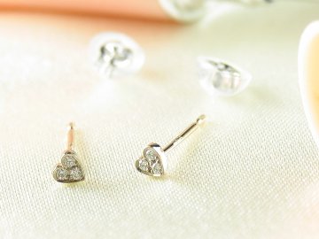 toranpu D heart pierce k18wg/diamond(トランプ D ハート ピアス k18ホワイトゴールド/ダイア)の画像