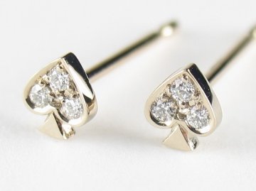 toranpu D spade pierce k18wg/diamond(トランプ D スペード ピアス k18ホワイトゴールド/ダイア)の画像