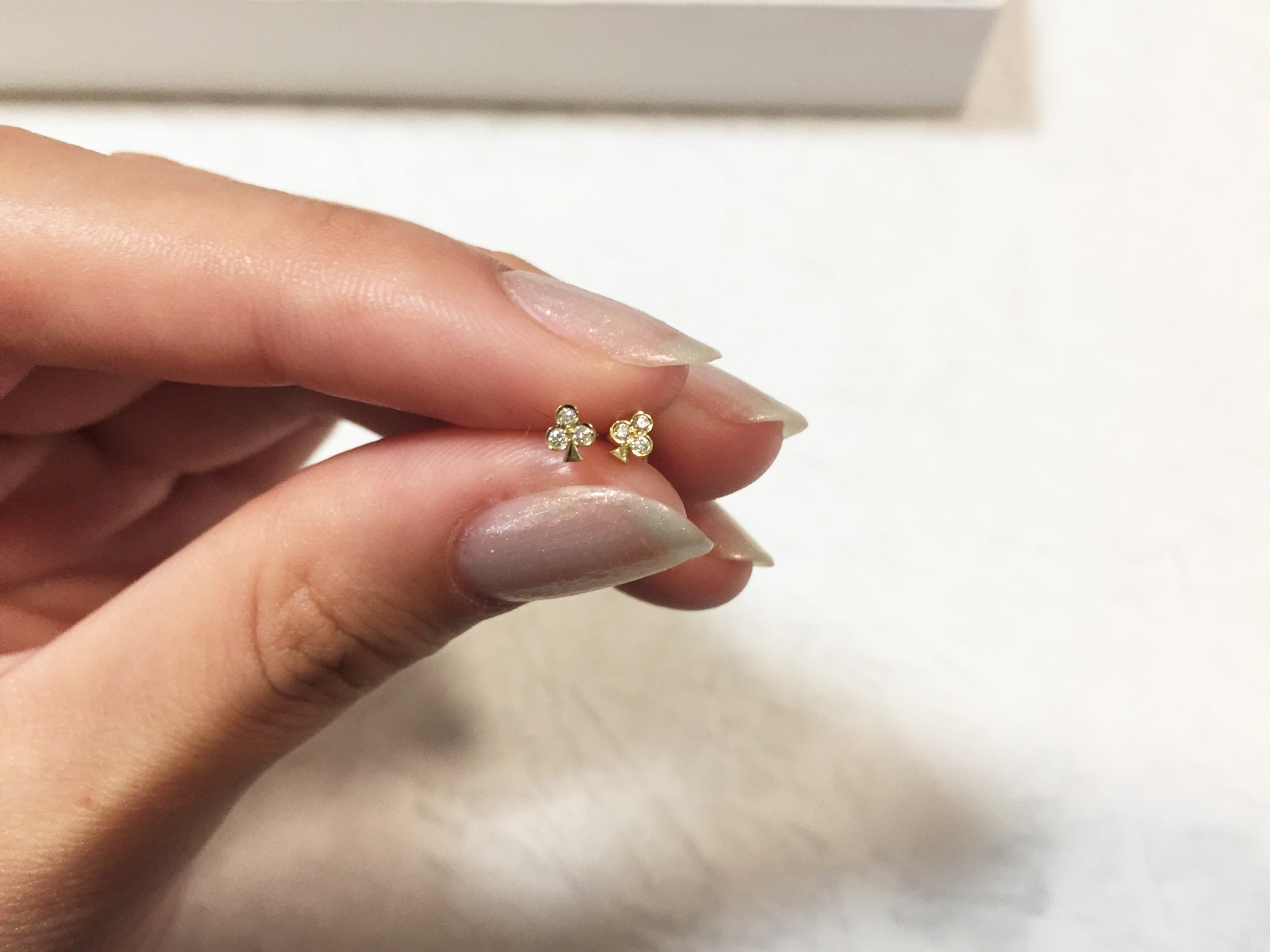 toranpu D club pierce k18yg/diamond(トランプ D クラブ ピアス k18イエローゴールド/ダイア)の画像