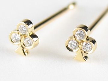 toranpu D club pierce k18yg/diamond(トランプ D クラブ ピアス k18イエローゴールド/ダイア)の画像