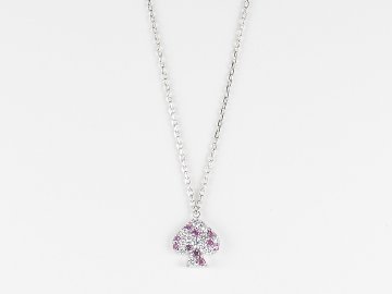 spadepave necklace k18wg/diamond&pinksapphire(スペードパヴェ ネックレス k18ホワイトゴールド/ダイア&ピンクサファイア)の画像