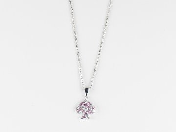 spadepave charmnecklace k18wg/diamond&pinksapphire(スペードパヴェ チャームネックレス k18ホワイトゴールド/ダイア&ピンクサファイア)の画像